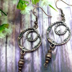 Copper dangle earrings